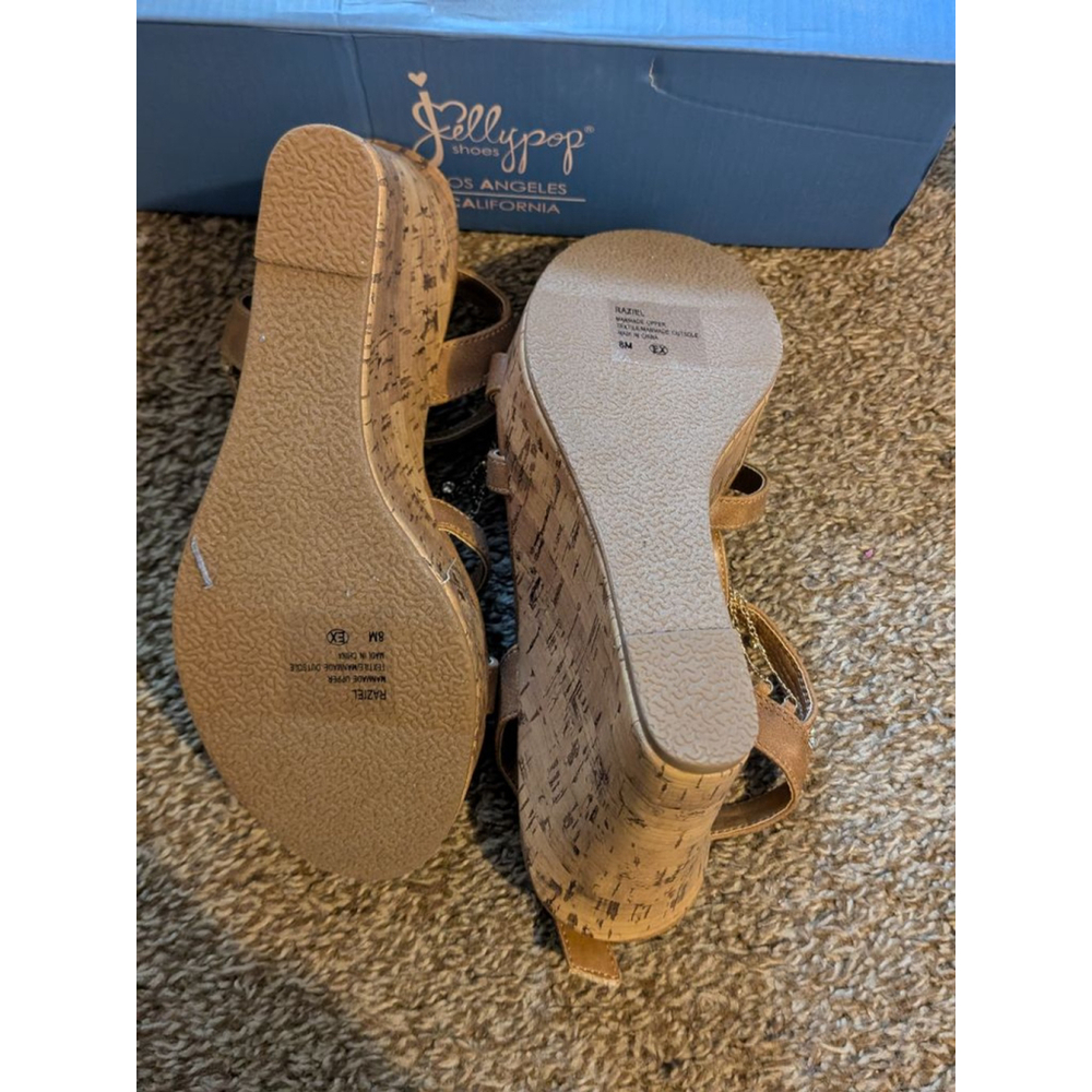Women's Jellypop Brown Wedge Sandals Size 6 - Picture 5 of 6